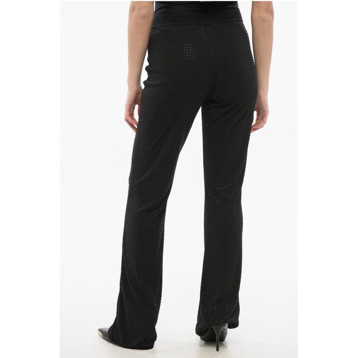 Versace JEANS COUTURE Flared Pants with All Over Rhinestones