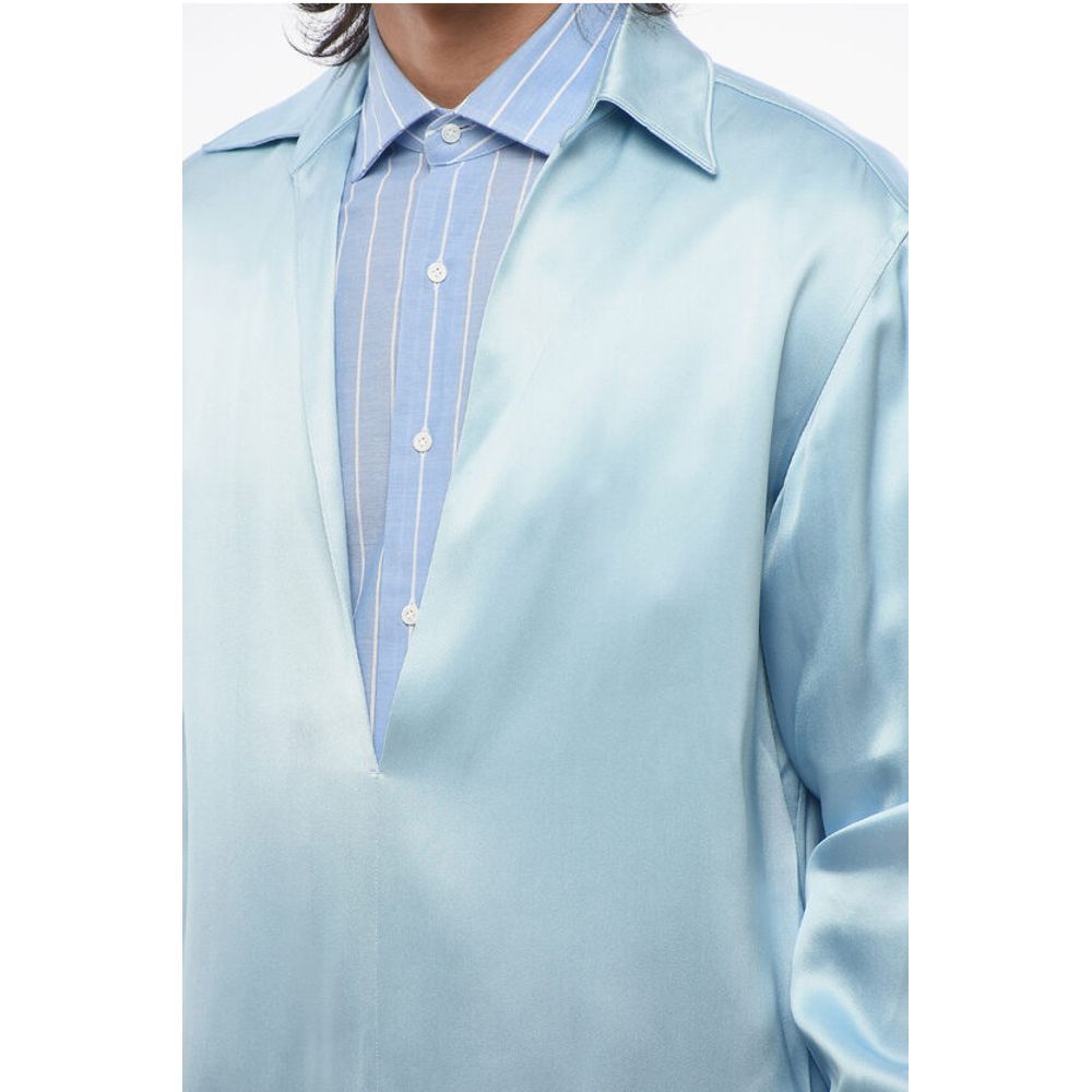 Versace Deep Neckline Satin Blouse