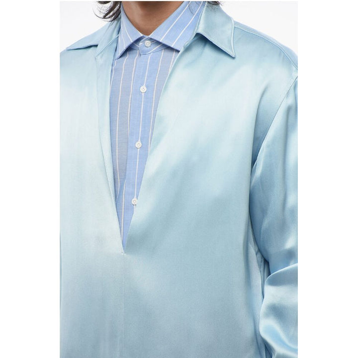 Versace Deep Neckline Satin Blouse