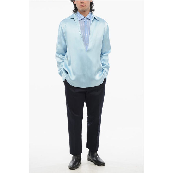Versace Deep Neckline Satin Blouse