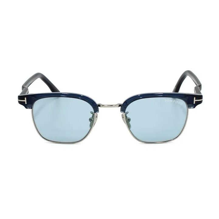 Tom Ford Sunglasses Browline Full Rim, Shiny Blue Frame And Blue Lens