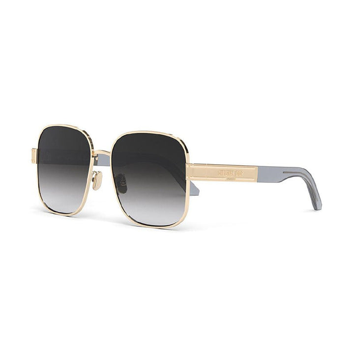 Dior Square Full Rim, with a Shiny Gold/Grey frame and Grey Gradient lens.