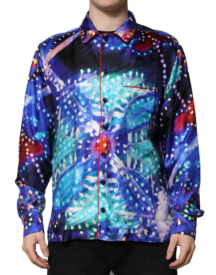 Dolce &amp; Gabbana Sample Sale Dolce &amp; Gabbana Multicolor Printed Silk Lounge Casual Shirt - | Designer outlet