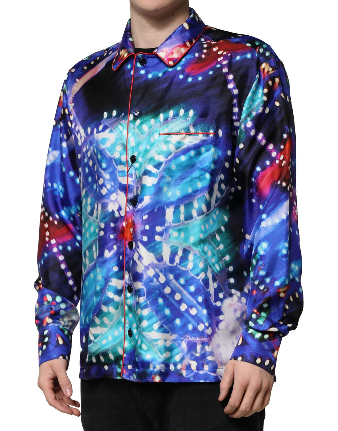 Dolce &amp; Gabbana Sample Sale Dolce &amp; Gabbana Multicolor Printed Silk Lounge Casual Shirt - | Designer outlet