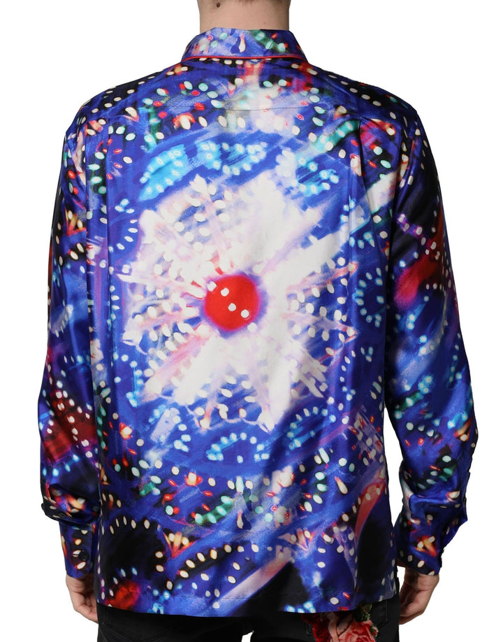 Dolce &amp; Gabbana Sample Sale Dolce &amp; Gabbana Multicolor Printed Silk Lounge Casual Shirt - | Designer outlet