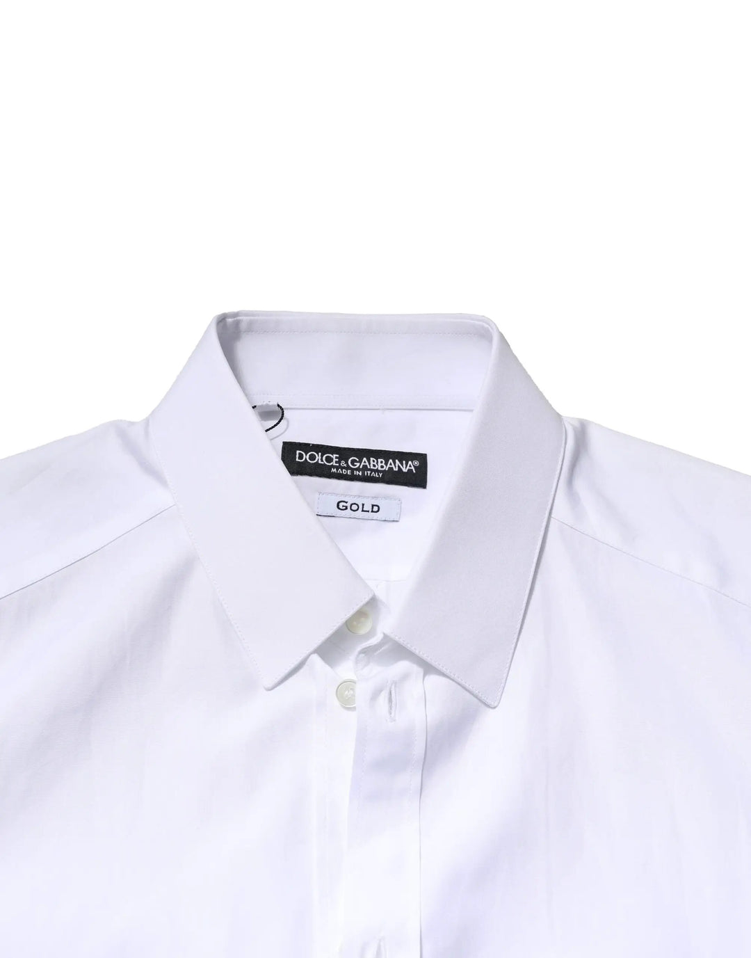 Dolce &amp; Gabbana Sample Sale | Dolce &amp; Gabbana White GOLD Crown Cotton Dress Formal Shirt - | Designer outlet