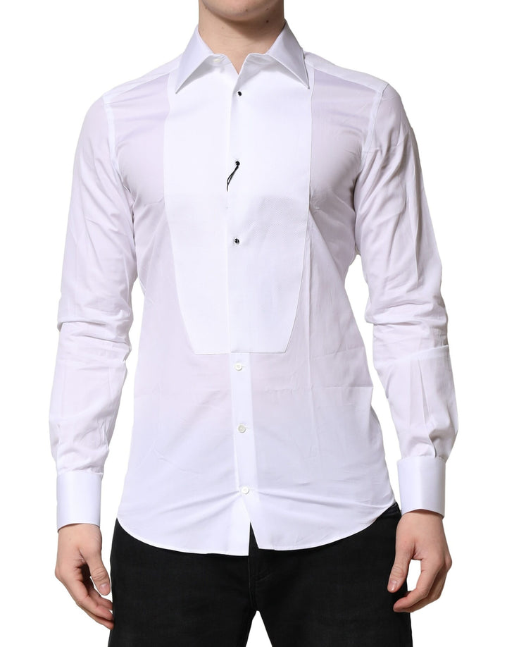 Dolce &amp; Gabbana Sample Sale Dolce &amp; Gabbana White GOLD Crown Cotton Dress Formal Shirt - | Designer outlet