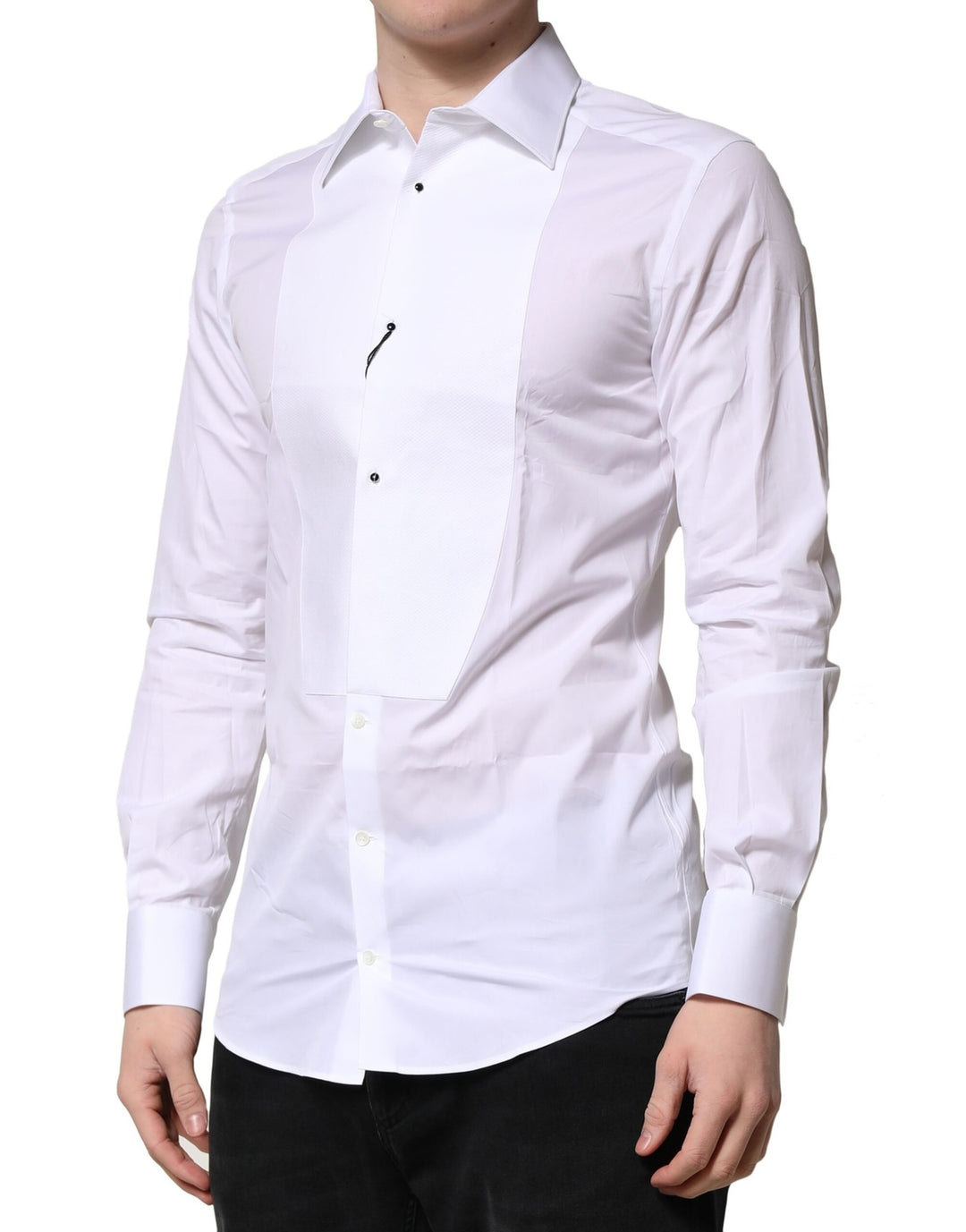 Dolce &amp; Gabbana Sample Sale Dolce &amp; Gabbana White GOLD Crown Cotton Dress Formal Shirt - | Designer outlet