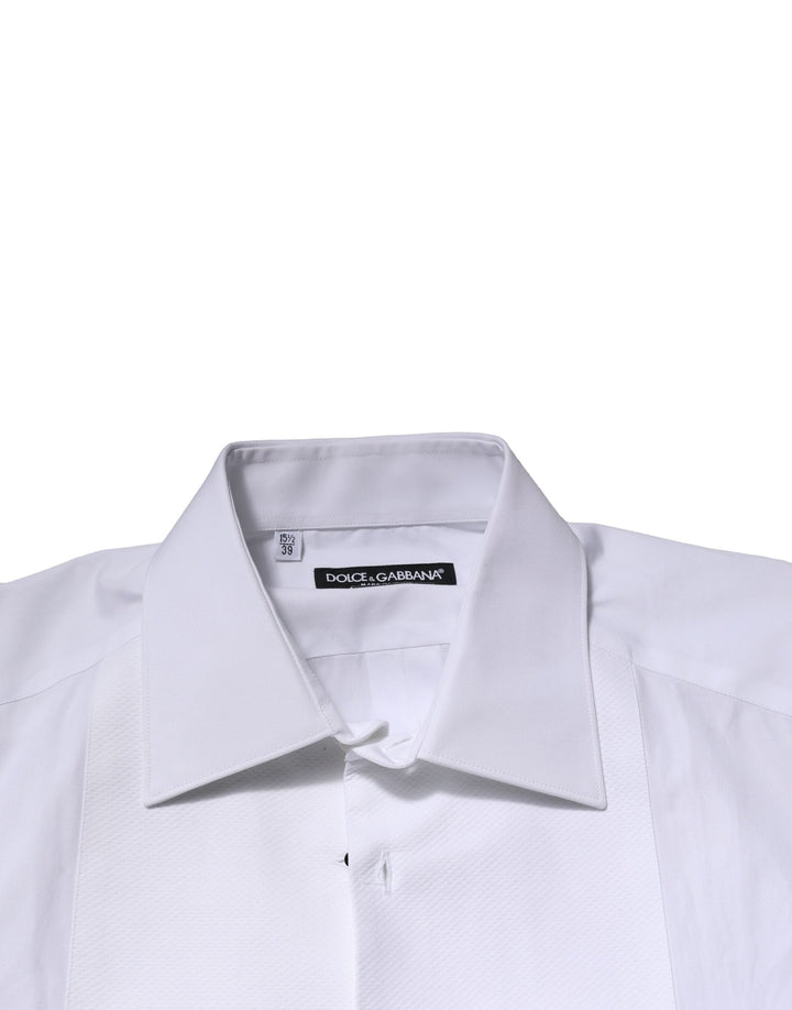 Dolce &amp; Gabbana Sample Sale Dolce &amp; Gabbana White GOLD Crown Cotton Dress Formal Shirt - | Designer outlet
