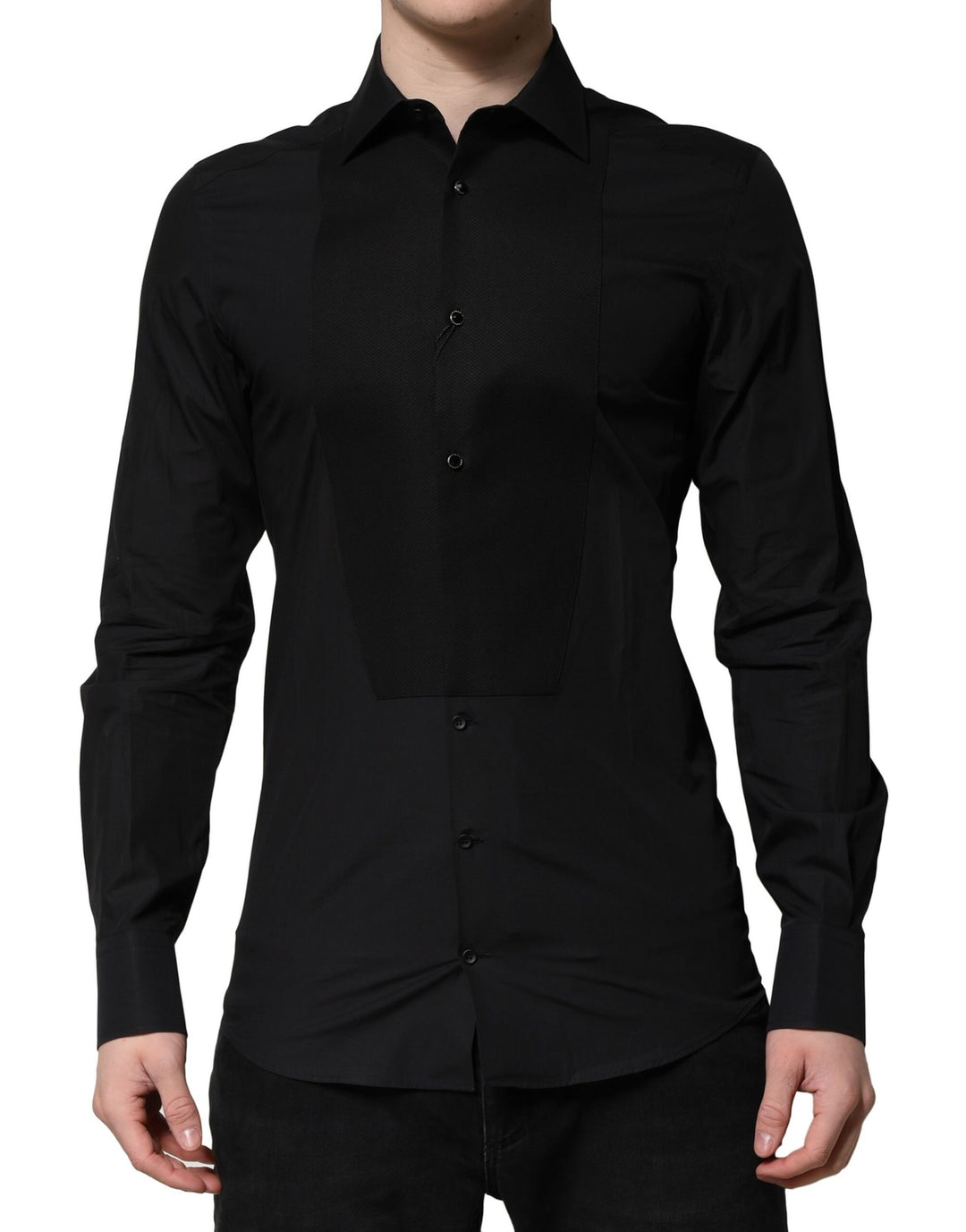 Dolce & Gabbana Sample Sale Dolce & Gabbana Black GOLD Long Sleeves Dress Formal Shirt - | Designer outlet