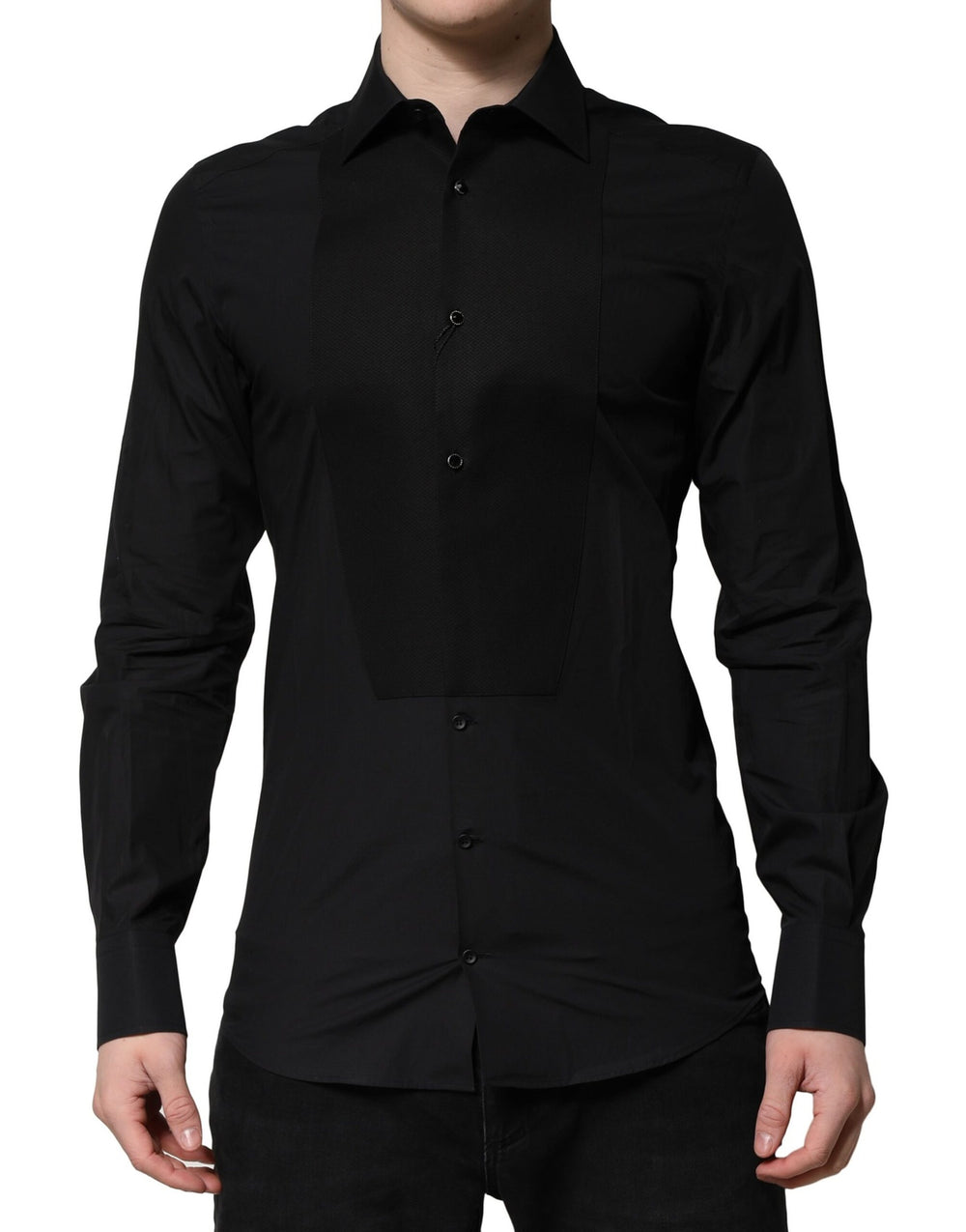 Dolce & Gabbana Sample Sale Dolce & Gabbana Black GOLD Long Sleeves Dress Formal Shirt - | Designer outlet