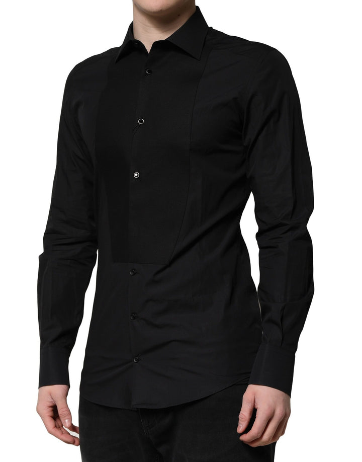 Dolce &amp; Gabbana Sample Sale Dolce &amp; Gabbana Black GOLD Long Sleeves Dress Formal Shirt - | Designer outlet