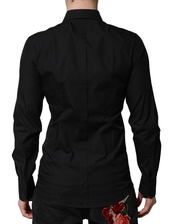 Dolce &amp; Gabbana Sample Sale Dolce &amp; Gabbana Black GOLD Long Sleeves Dress Formal Shirt - | Designer outlet