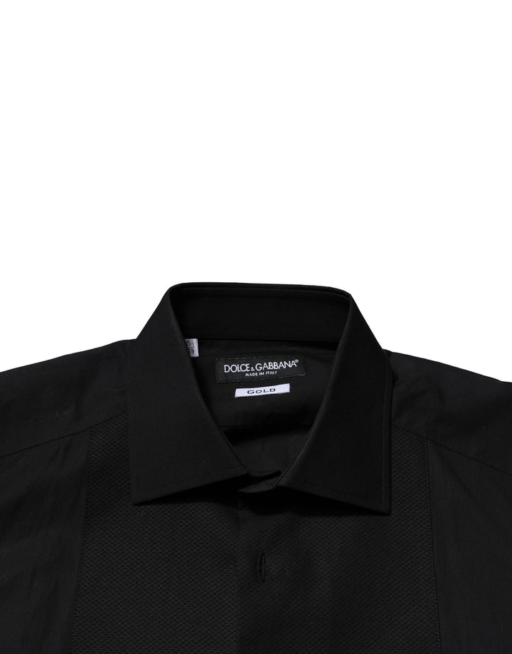 Dolce &amp; Gabbana Sample Sale Dolce &amp; Gabbana Black GOLD Long Sleeves Dress Formal Shirt - | Designer outlet