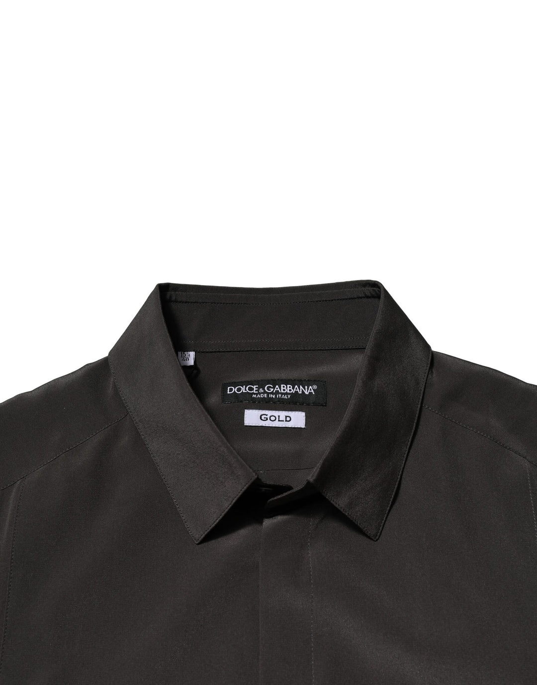 Dolce &amp; Gabbana Sample Sale Dolce &amp; Gabbana Dark Brown Silk GOLD Men Dress Formal Shirt - | Designer outlet