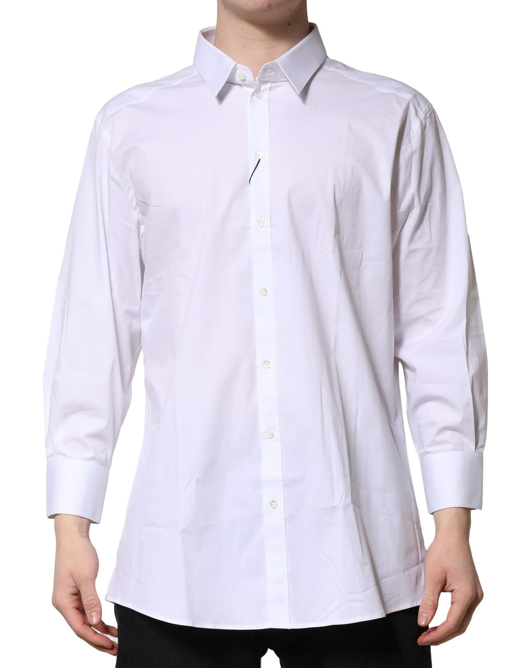 Dolce & Gabbana White GOLD Long Sleeves Dress Formal Shirt