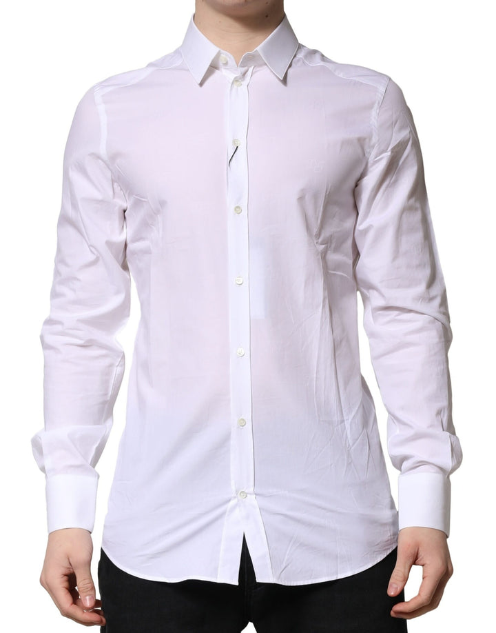 Dolce &amp; Gabbana White GOLD Long Sleeves Dress Formal Shirt by Dolce &amp; Gabbana outlet now on sale