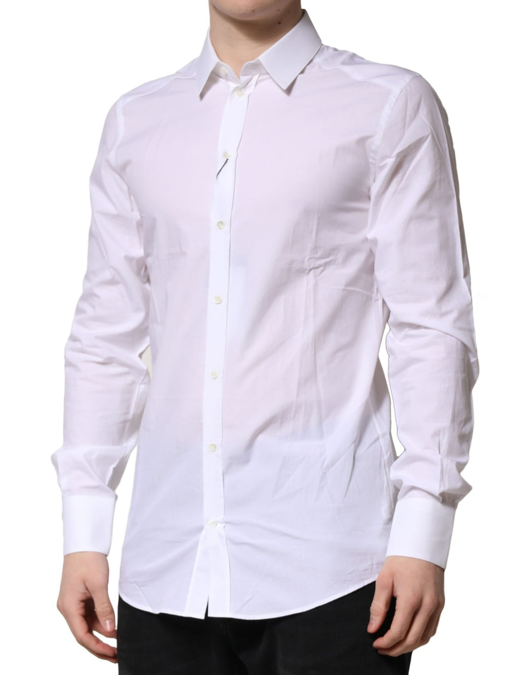 Dolce &amp; Gabbana White GOLD Long Sleeves Dress Formal Shirt by Dolce &amp; Gabbana outlet now on sale