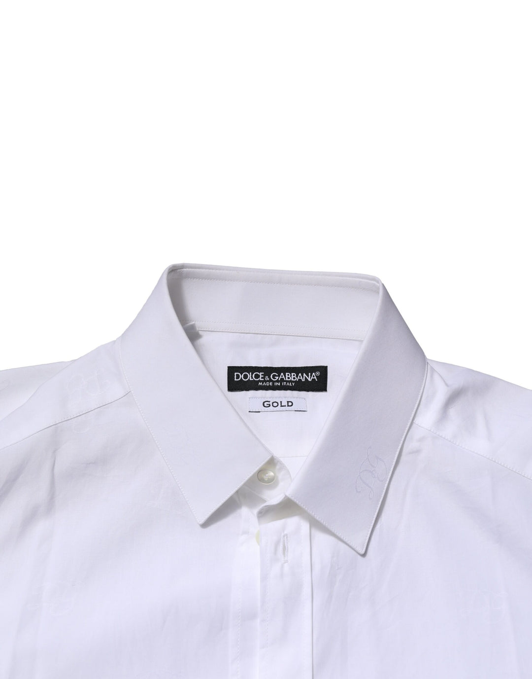Dolce &amp; Gabbana White GOLD Long Sleeves Dress Formal Shirt by Dolce &amp; Gabbana outlet now on sale