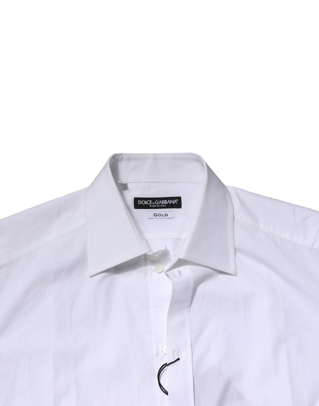 Dolce & Gabbana White Cotton Long Sleeves GOLD Formal Shirt by Dolce & Gabbana outlet now on sale