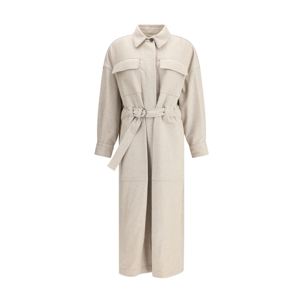 【送料&関税込】Brunello Cucinelli Long Coat In Alpaca Brunello Cucinelli Long Coat In Alpaca In Beige | ModeSens