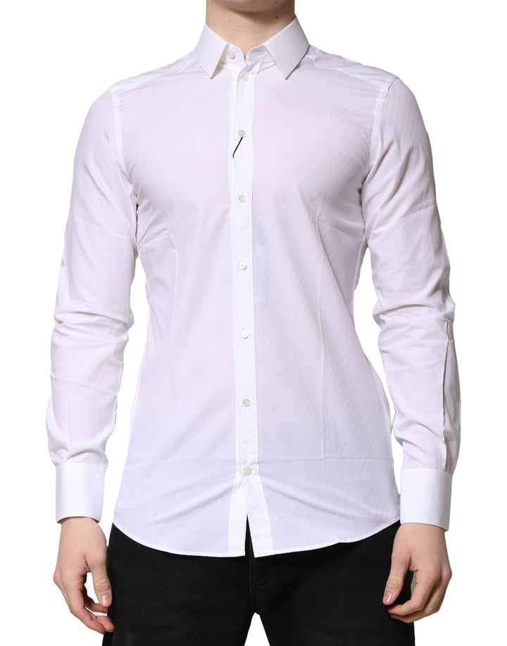 Dolce & Gabbana White MARTINI Long Sleeves Dress Formal Shirt by Dolce & Gabbana outlet now on sale