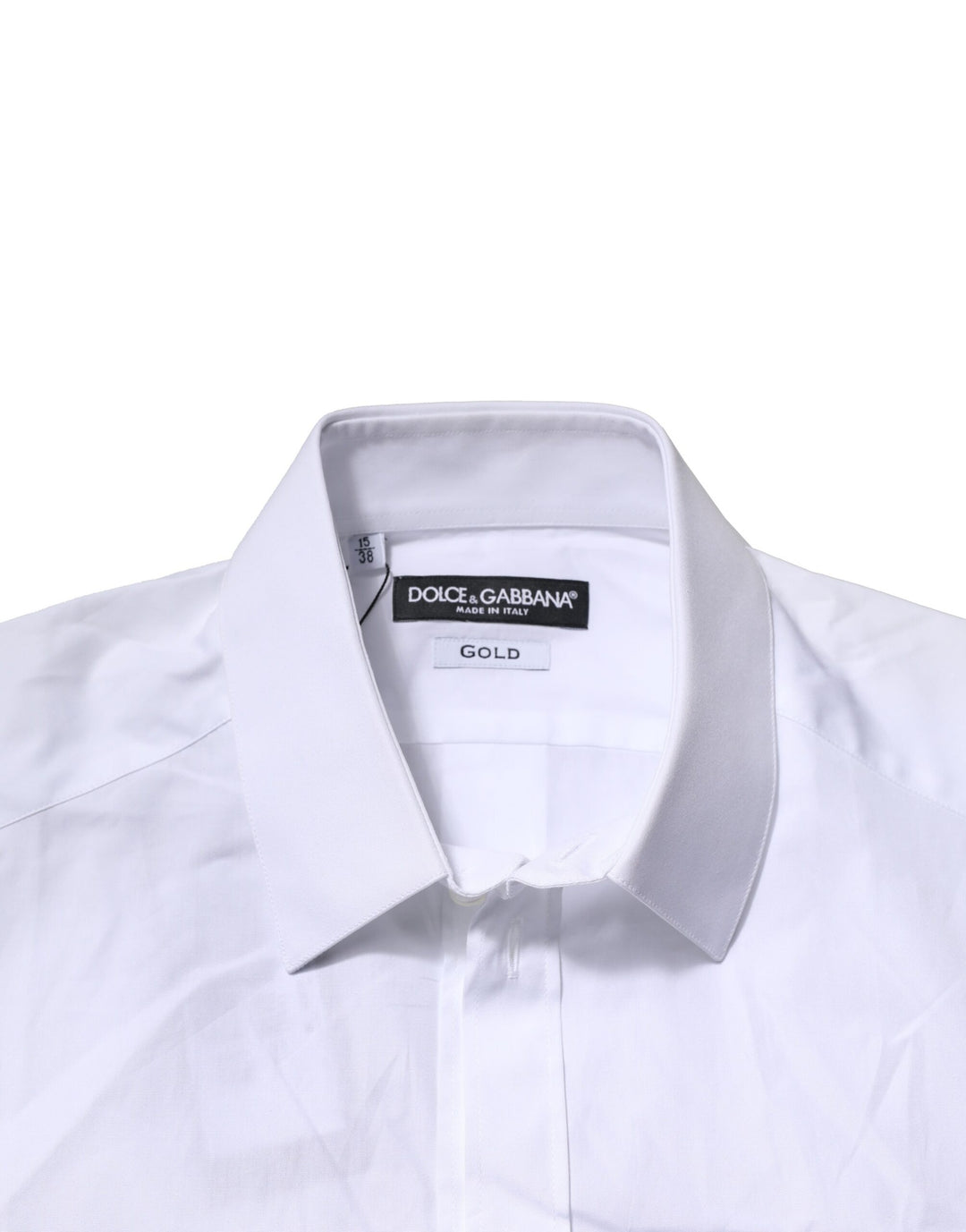 Dolce &amp; Gabbana Sample Sale Dolce &amp; Gabbana White Cotton Short Sleeves GOLD Casual Shirt - | Designer outlet