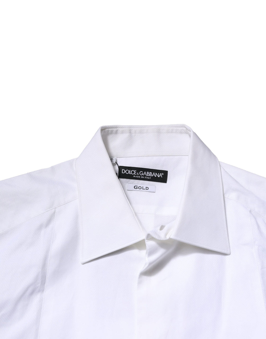 Dolce &amp; Gabbana Sample Sale Dolce &amp; Gabbana White Bib Cotton Poplin GOLD Men Formal Shirt - | Designer outlet