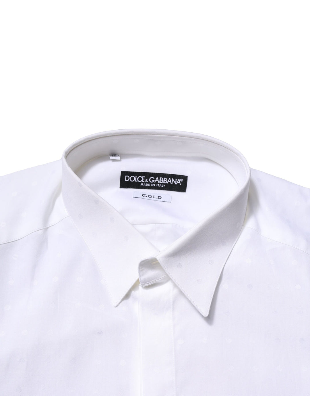 Dolce & Gabbana White Cotton GOLD Long Sleeves Formal Shirt