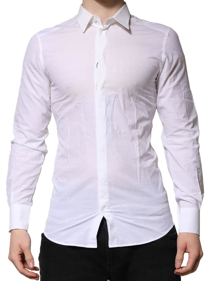 Dolce &amp; Gabbana Sample Sale Dolce &amp; Gabbana White GOLD Long Sleeves Dress Men Formal Shirt - | Designer outlet