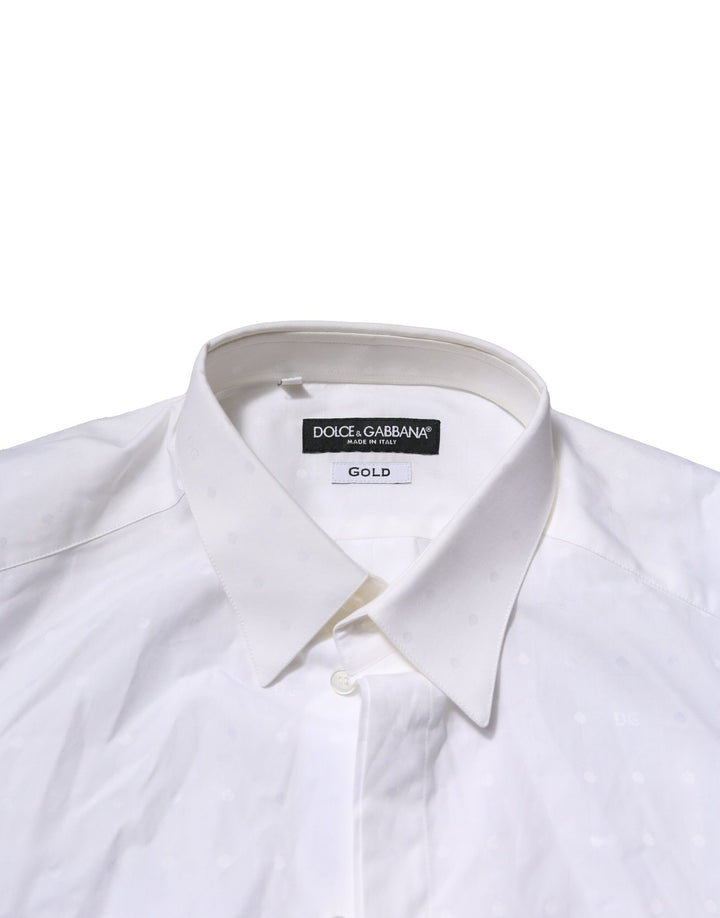 Dolce &amp; Gabbana Sample Sale Dolce &amp; Gabbana White GOLD Long Sleeves Dress Men Formal Shirt - | Designer outlet