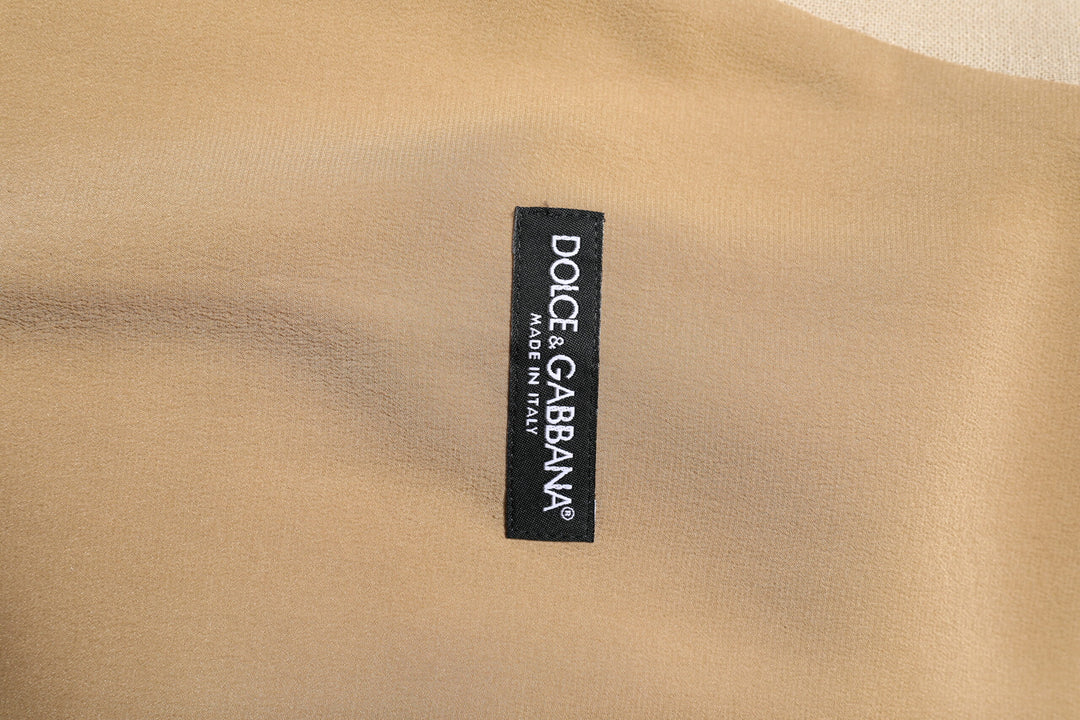 Dolce &amp; Gabbana Sample Sale Dolce &amp; Gabbana Beige Linen Dress Formal Men Waistcoat Vest - | Designer outlet