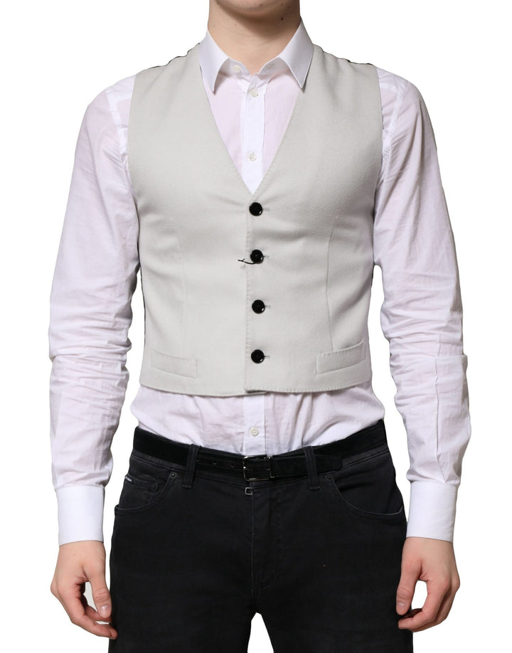 Dolce &amp; Gabbana Sample Sale Dolce &amp; Gabbana Gray Wool Dress Formal Men Waistcoat Vest - | Designer outlet