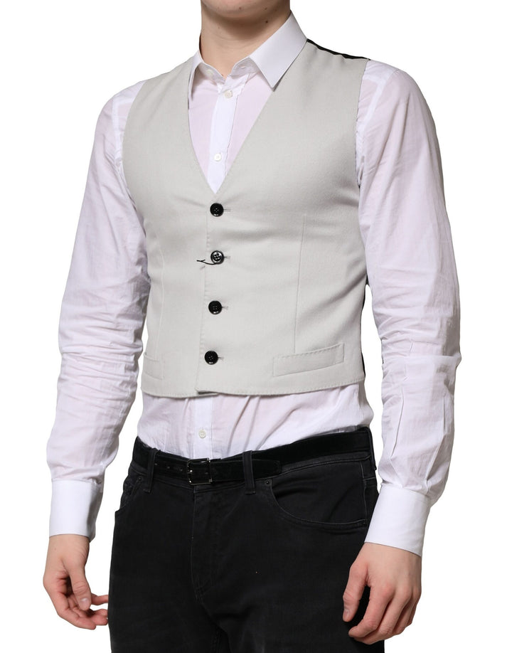 Dolce &amp; Gabbana Sample Sale Dolce &amp; Gabbana Gray Wool Dress Formal Men Waistcoat Vest - | Designer outlet