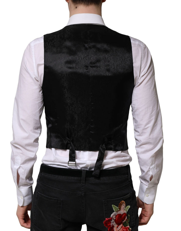 Dolce &amp; Gabbana Sample Sale Dolce &amp; Gabbana Gray Wool Dress Formal Men Waistcoat Vest - | Designer outlet