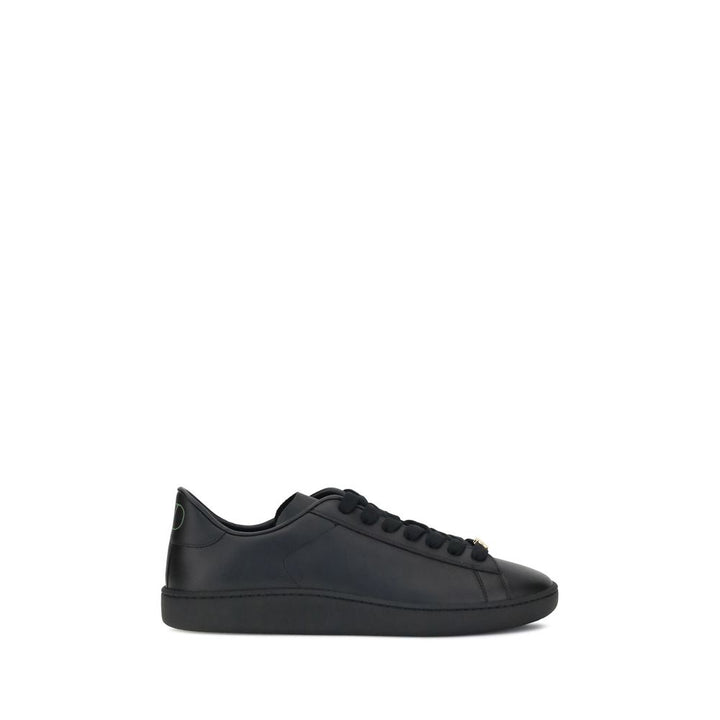 Valentino Garavani Black Calf Leather Bos Taurus Low Top Sneakers by Valentino Garavani outlet now on sale