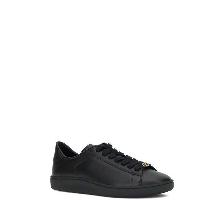 Valentino Garavani Black Calf Leather Bos Taurus Low Top Sneakers by Valentino Garavani outlet now on sale