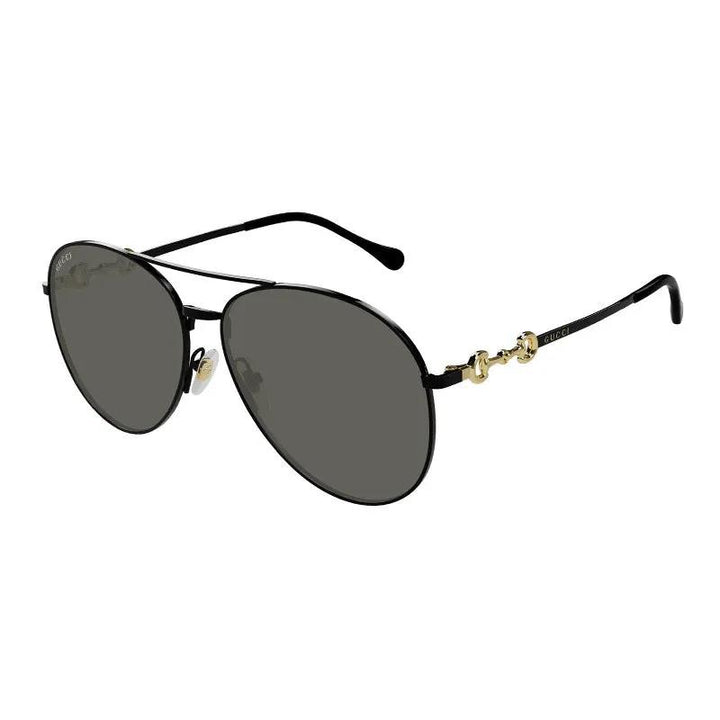Gucci Sunglasses Aviator Full Rim, Black Frame And Grey Lens Gg1698S001