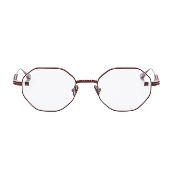 Valentino Eyeglasses Geometric Full Rim, Bordeaux Frame And Clear Demo Lens Lens Vlx-122B