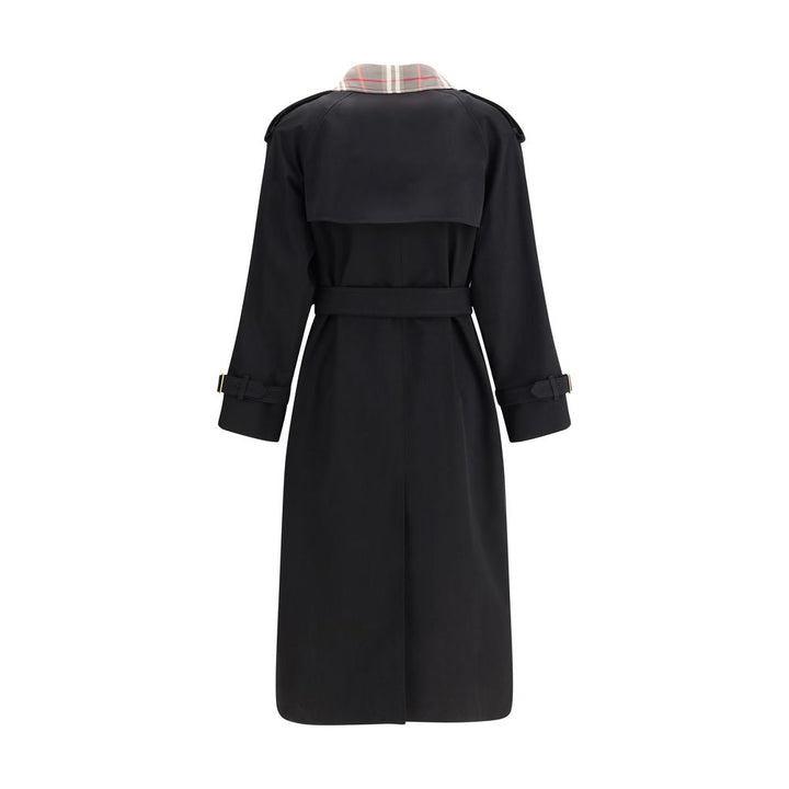 Burberry Castleford long Trench Coat with Check collar