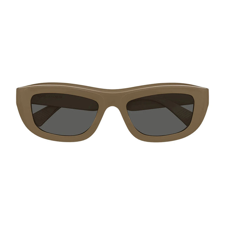 Bottega Veneta Sunglasses Square Full Rim, Shiny Brown Frame and Grey Lens BV1326S003