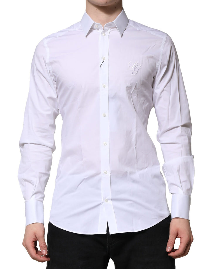 Dolce & Gabbana Sample Sale Dolce & Gabbana White Cotton GOLD Long Sleeves Formal Shirt - | Designer outlet