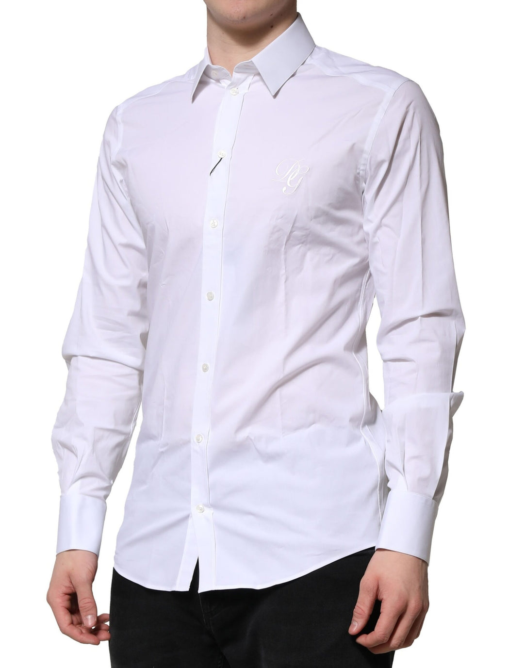 Dolce & Gabbana White Cotton GOLD Long Sleeves Formal Shirt by Dolce & Gabbana outlet now on sale