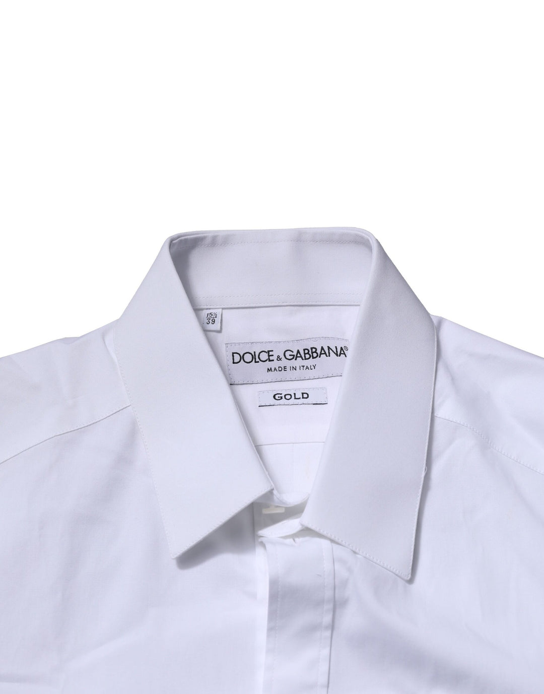 Dolce & Gabbana Sample Sale Dolce & Gabbana White Cotton GOLD Long Sleeves Formal Shirt - | Designer outlet