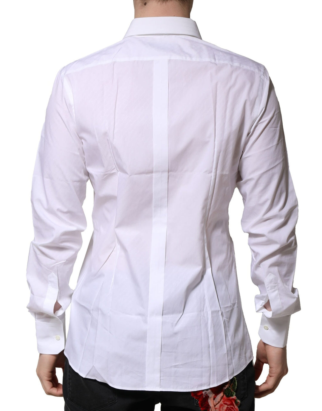 Dolce & Gabbana White Cotton Long Sleeves GOLD Formal Shirt by Dolce & Gabbana outlet now on sale