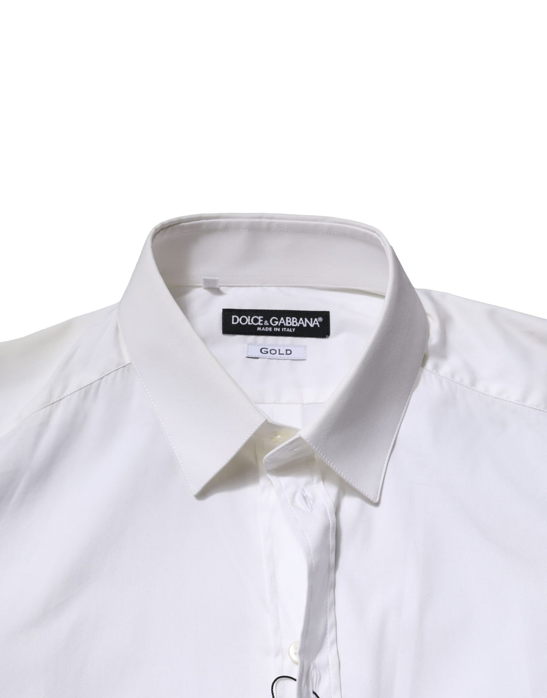 Dolce & Gabbana White Cotton GOLD Long Sleeves Formal Shirt by Dolce & Gabbana outlet now on sale