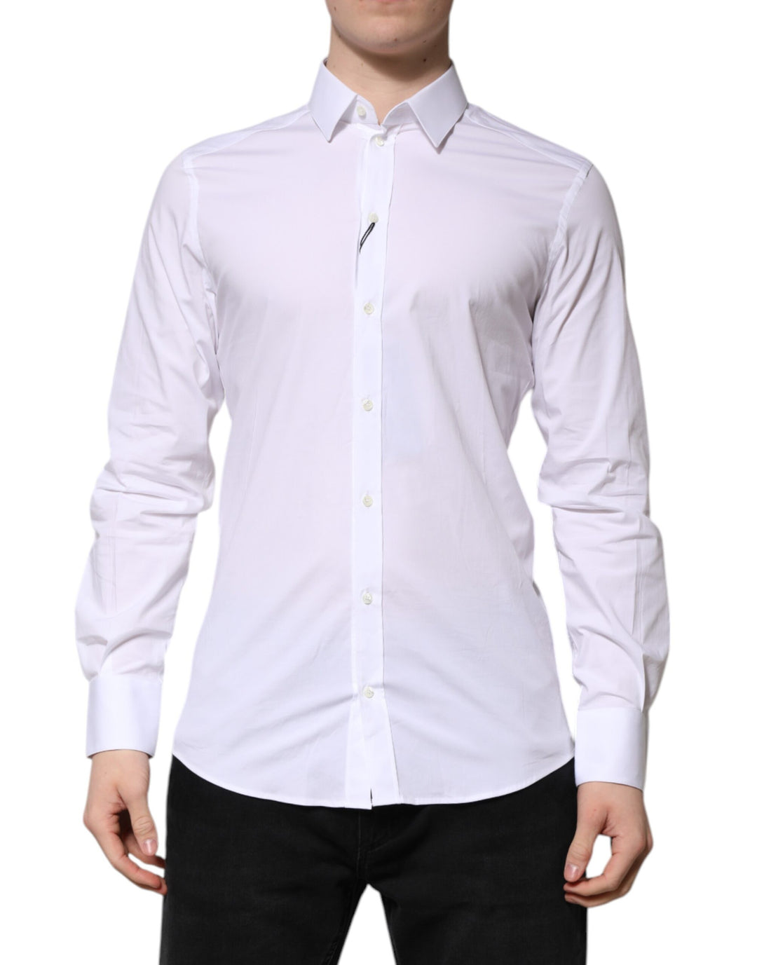 Dolce & Gabbana Sample Sale Dolce & Gabbana White Cotton GOLD Long Sleeves Formal Shirt - | Designer outlet