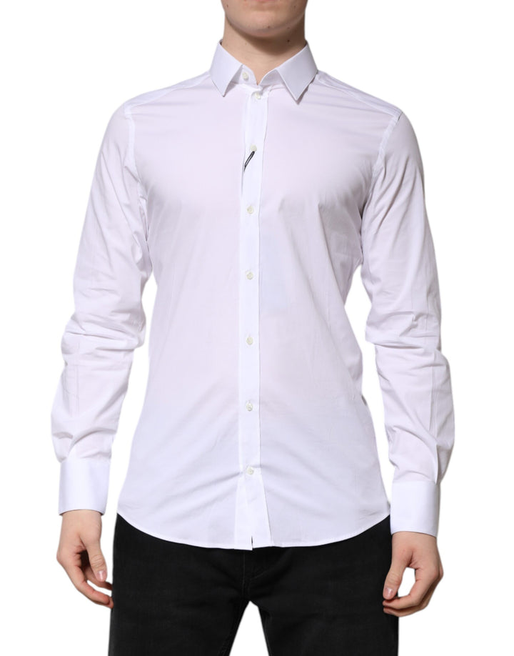 Dolce & Gabbana Sample Sale Dolce & Gabbana White Cotton GOLD Long Sleeves Formal Shirt - | Designer outlet