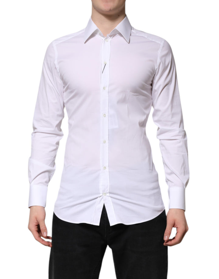 Dolce &amp; Gabbana Sample Sale Dolce &amp; Gabbana White Cotton GOLD Long Sleeves Formal Shirt - | Designer outlet
