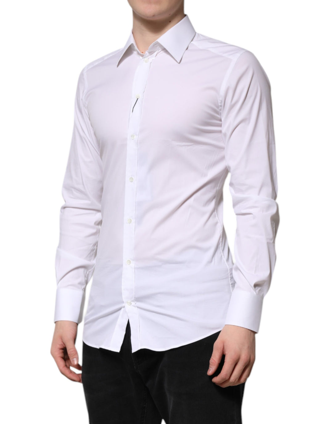 Dolce &amp; Gabbana Sample Sale Dolce &amp; Gabbana White Cotton GOLD Long Sleeves Formal Shirt - | Designer outlet